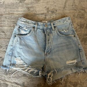 Like new Jaden Agolde Blue Jean Shorts Distressed High-Waisted